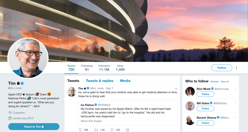 TimCook Changes His Name on Twitter